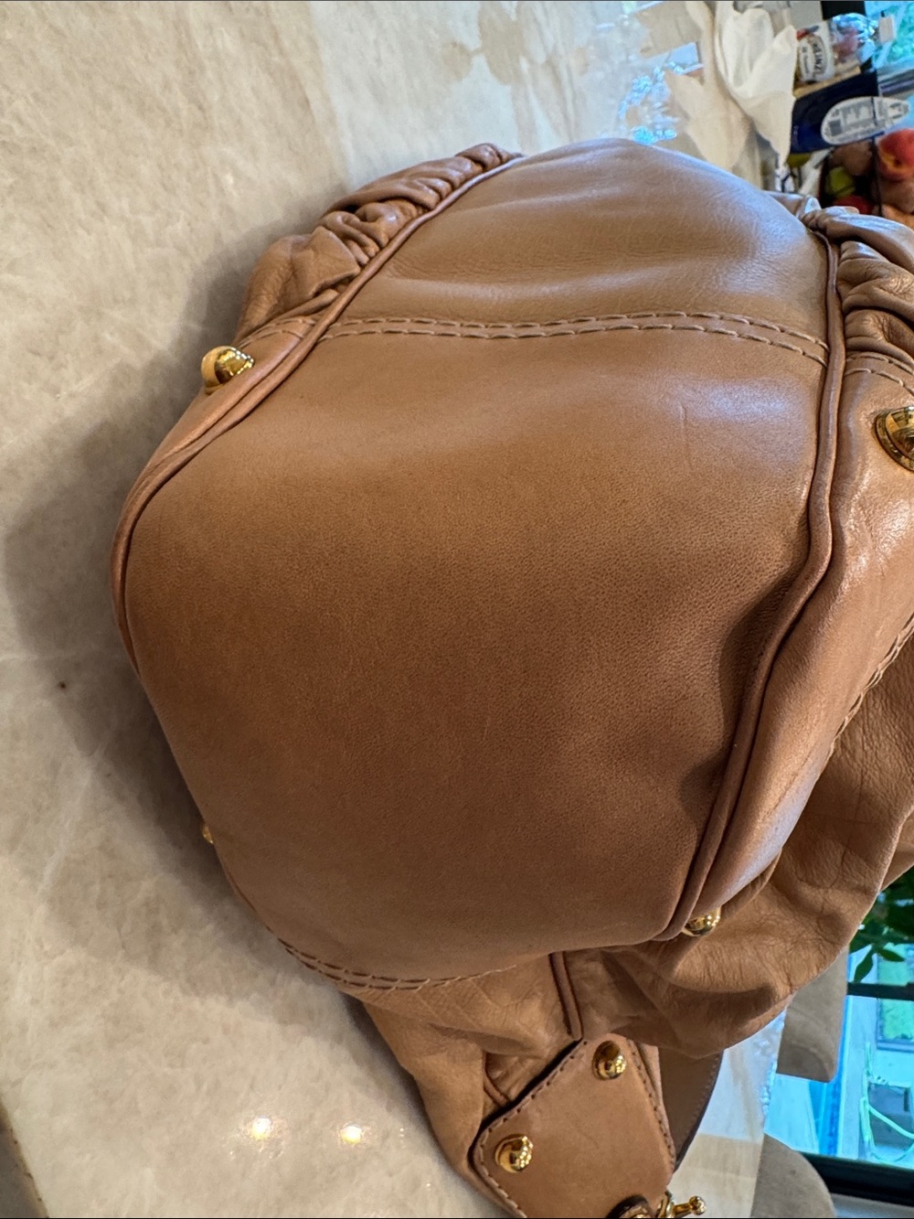Gucci Jockey large Leather Hobo Shoulder Bag in Camel - Picture 3 of 10